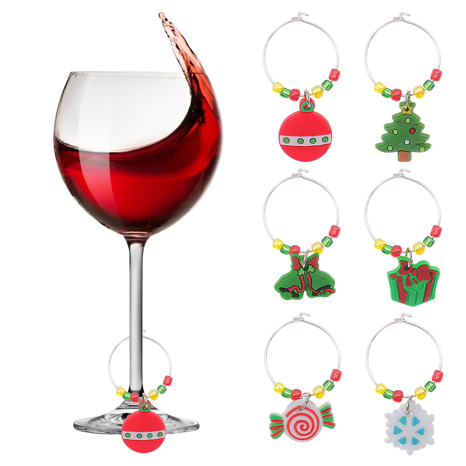 TWIFER Wine Glass Charms Markers Set Of 6 Tags Identification Wine