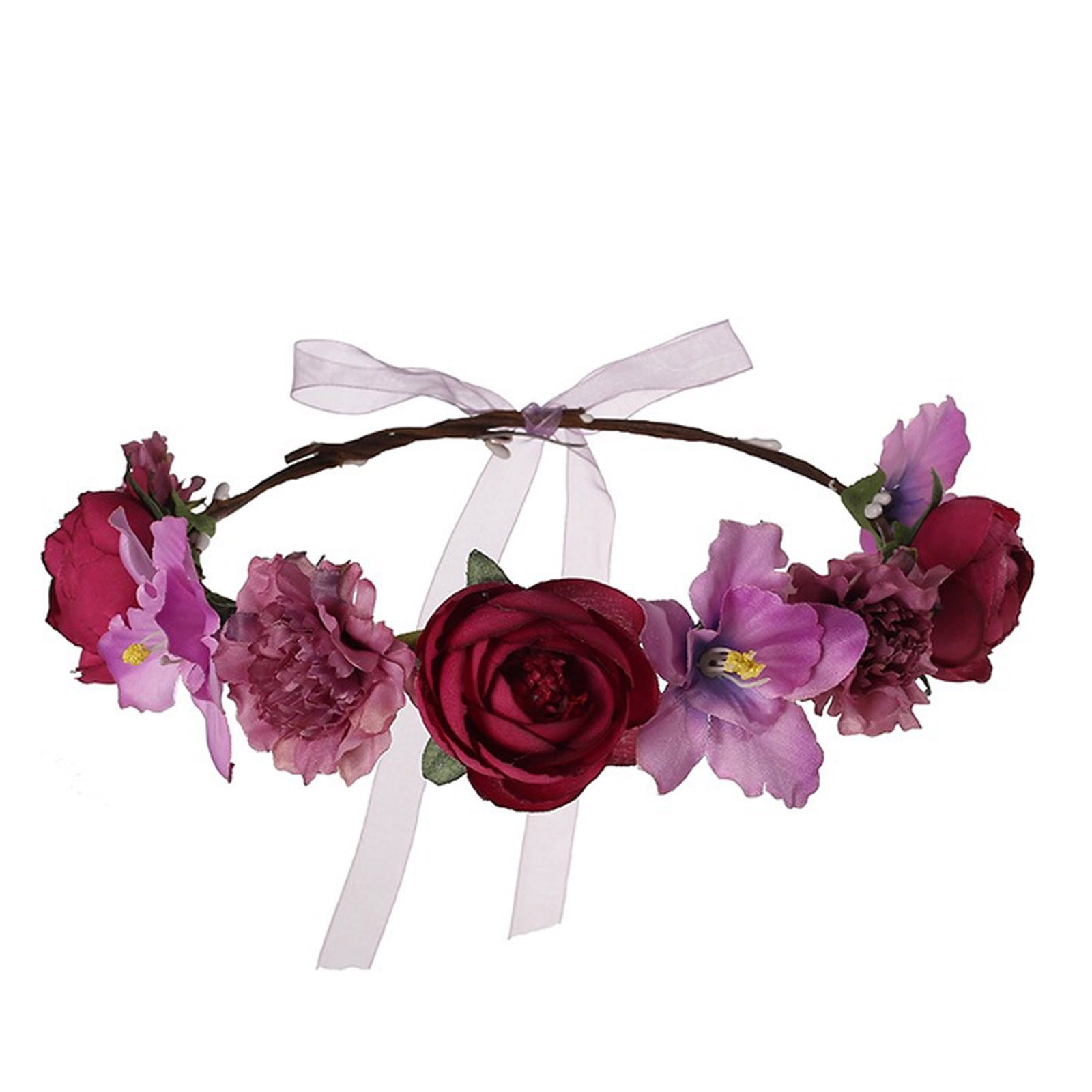 TWIFER Women Flower Hair Garland Crown Headband Floral Wreath Hairband ...