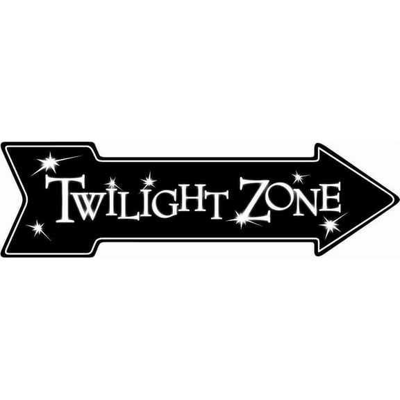 TWILIGHT ZONE ARROW SIGN 20" X 6" METAL TIN BAR MAN CAVE GAME ROOM MOVIE