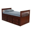 thumbnail image 1 of TWIN MISSION RAKE BED WITH 6 DRAWER UNDER BED STORAGE IN MERLOT FINISH, 1 of 5