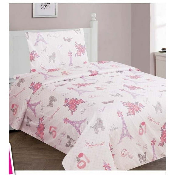 TWIN sheet set for kid's boys girls bedding printed design multi-color easy wash lightweight