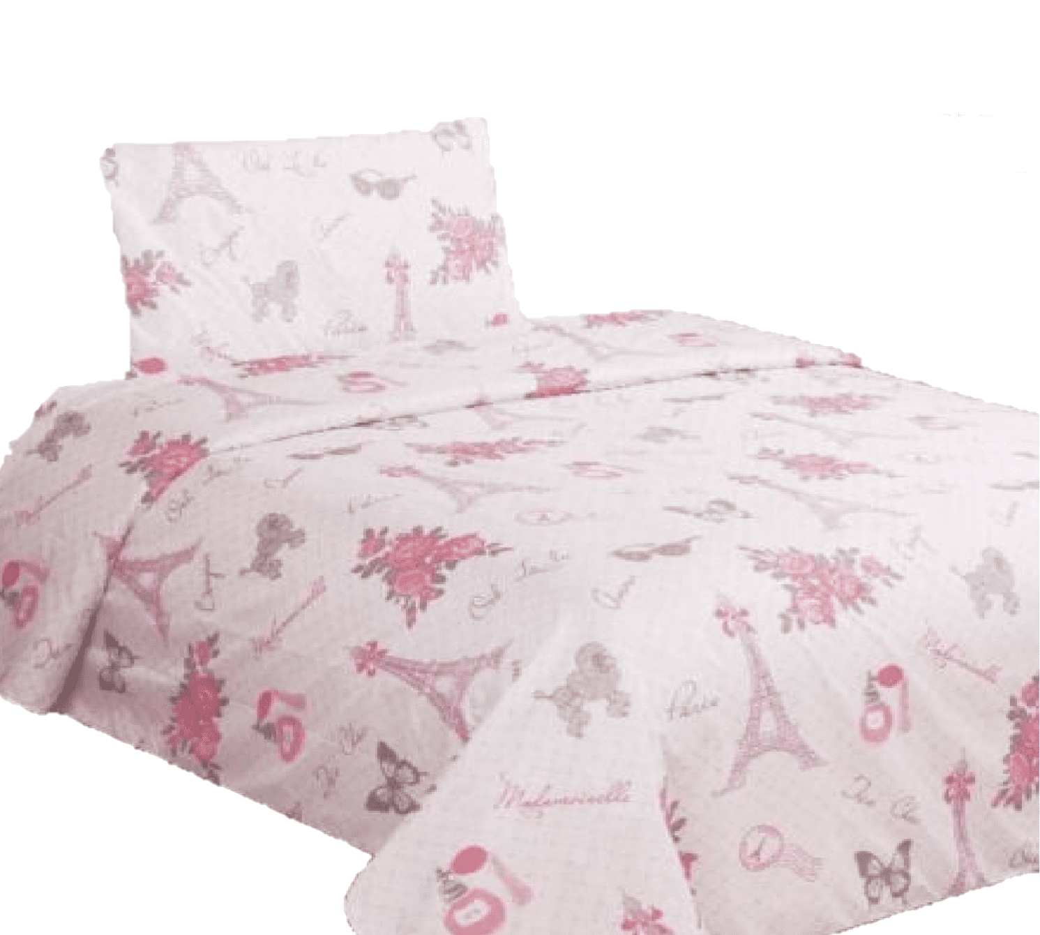 TWIN sheet set for kid's boys girls bedding printed design paris 2