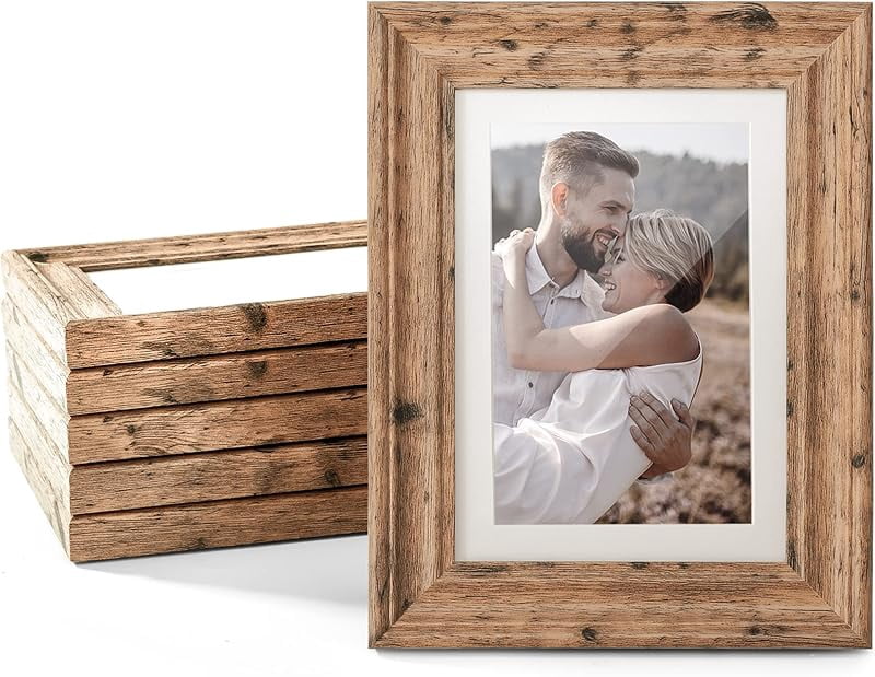 TWING Rustic Picture Frames 11x14 Set of 6, Distressed White Composite ...