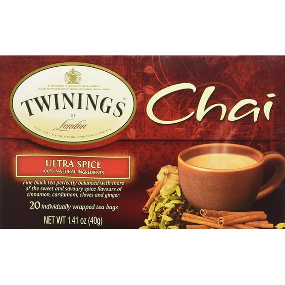 TWINING TEA TEA CHAI ULTRA SPICE, 20 BG (Pack of 3)