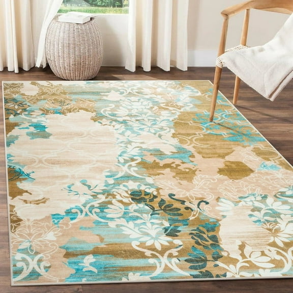 TWINNIS 4'x6'Abstract Rug Living Room Area Rug Soft Carpet for Bedroom,Orange/Yellow