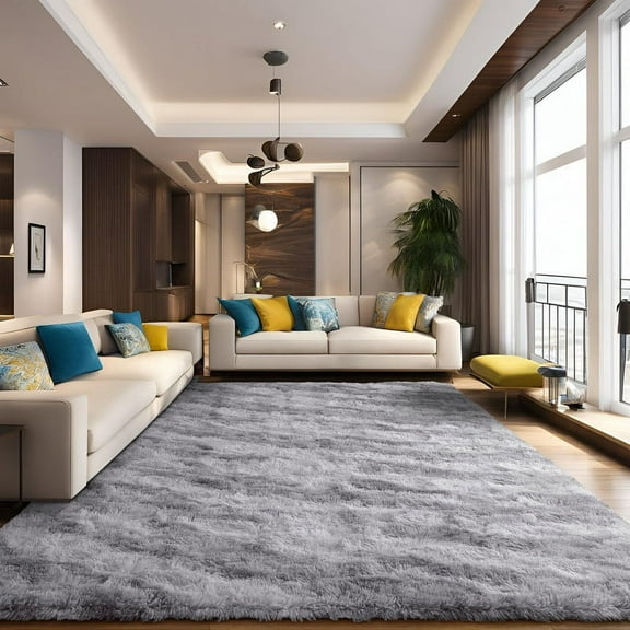 TWINNIS 5'x8'Area Rug Soft Fluffy Area Rugs for Living Room Bedroom Carpet,03-Gray