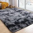 thumbnail image 1 of TWINNIS Abstract Shag Area Rug for Bedroom Living Room,Dyeing Fluffy Soft Carpets for Kids Room,4'x6',Dark Gray, 1 of 7