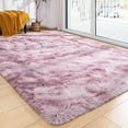 thumbnail image 1 of TWINNIS Abstract Shag Area Rug for Bedroom Living Room,Dyeing Fluffy Soft Carpets for Kids Room,5'x8',Pink Purple, 1 of 7
