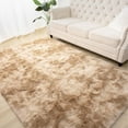 thumbnail image 1 of TWINNIS Abstract Shag Area Rug for Bedroom Living Room,Dyeing Fluffy Soft Carpets for Kids Room,5'x8',Tan, 1 of 7