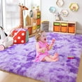 thumbnail image 1 of TWINNIS Abstract Shag Rug For Bedroom,Dyeing Fluffy Carpets for Kids,4'x6',Purple, 1 of 7