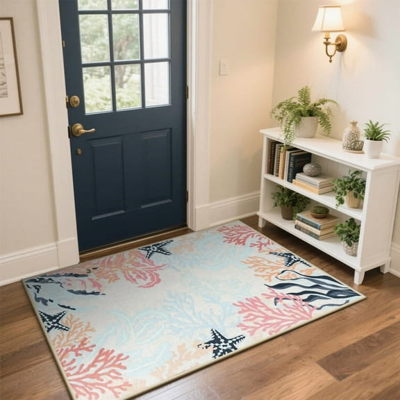 TWINNIS Area Rugs Floral Boho Rug Floor Carpet for Living Room Bedroom,2'x3',Cream White