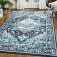 thumbnail image 1 of TWINNIS Boho Area Rug Soft Indoor Living Room Carpet,Blue Bohemian Rug for Bedroom,5'x8'Non-Slip Washable Decorative Rug, 1 of 7
