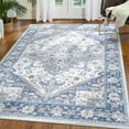 thumbnail image 1 of TWINNIS Boho Area Rug Soft Indoor Living Room Carpet,Light Blue Bohemian Rug for Bedroom,5'x8'Non-Slip Washable Decorative Rug, 1 of 7