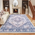 thumbnail image 1 of TWINNIS Boho Area Rug Soft Indoor Living Room Carpet,Light Blue Bohemian Rug for Bedroom,8'x10'Non-Slip Washable Decorative Rug, 1 of 7