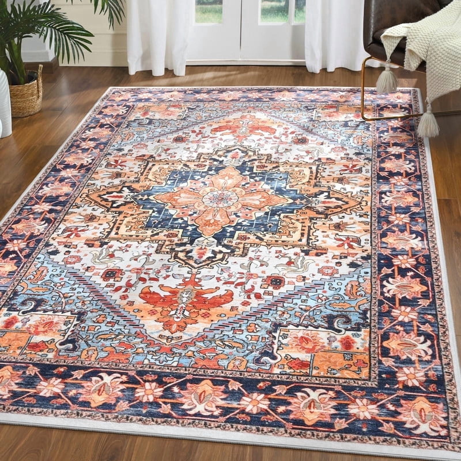 Homeboy Rug TWINNIS Boho Area Rug Soft Indoor Living Room Carpet,Orange Bohemian ...