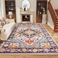 thumbnail image 1 of TWINNIS Boho Area Rug Soft Indoor Living Room Carpet,Orange Bohemian Rug for Bedroom,6'x9'Non-Slip Washable Decorative Rug, 1 of 7