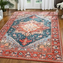 TWINNIS Boho Rug Indoor Area Rug,Living Room Carpet,Red,4'x6'
