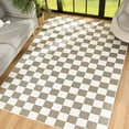 thumbnail image 1 of TWINNIS Checkered Area Rug Bedroom Washable Rugs Floor Carpet for Living Room,4'x6',Tan/White, 1 of 7