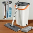 TWINNIS Flat Mop and Bucket Set with 3 Reusable Microfiber Pads
