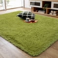 thumbnail image 1 of TWINNIS Fluffy Rug Carpets Soft Shaggy Area Rug Indoor Floor Rugs for Kids Room Comfy Cute Nursery Rug 4' x 5.3', Green, 1 of 8