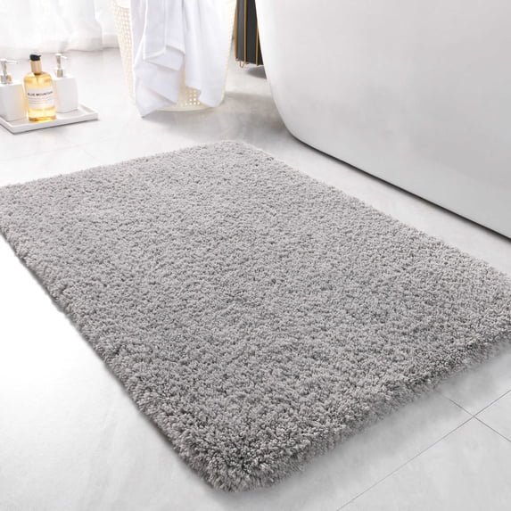 TWINNIS Micrifiber Bathroom Rug Mat Non-Slip Absorbent Mat Bathroom Area Rug Mats for Porch Kitchen,24"x36",Gray
