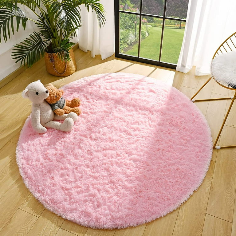 TWINNIS Round Rug Soft Fluffy Circle Rugs Shaggy Area Carpets for