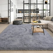 TWINNIS Shag Area Rug,9x12Soft Fluffy Area Rugs for Living Room Bedroom Kids Room Carpet,Gray
