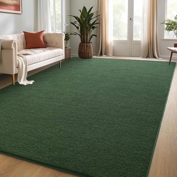 TWINNIS Soft Area Rug Modren Rugs for Living Room Memory-Foam Carpets,Softness Rugs for Bedroom,Deep Green,4'x6'