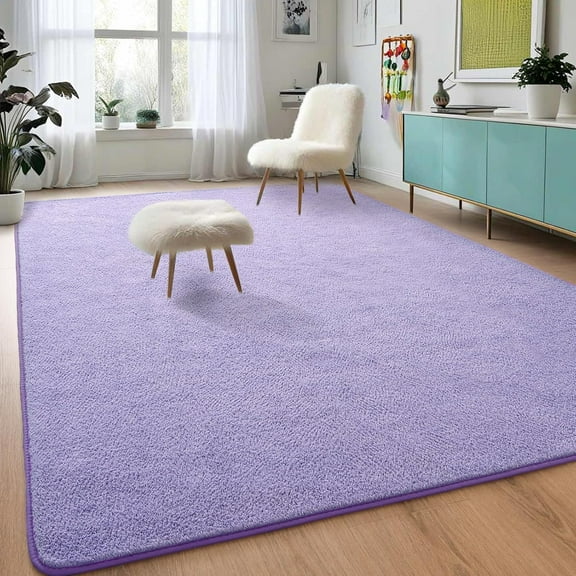 TWINNIS Soft Area Rug Modren Rugs for Living Room Memory-Foam Carpets,Softness Rugs for Bedroom,Lavender Purple,5'x7'