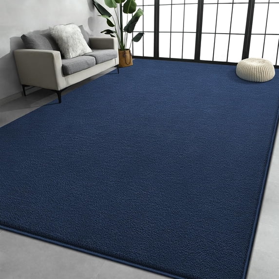 TWINNIS Soft Area Rug Modren Rugs for Living Room Memory-Foam Carpets,Softness Rugs for Bedroom,Navy Blue,4'x6'
