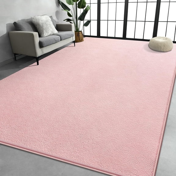 TWINNIS Soft Area Rug Modren Rugs for Living Room Memory-Foam Carpets,Softness Rugs for Bedroom,Pink,4'x6'