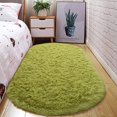 thumbnail image 1 of TWINNIS Super Fluffy Oval Area Rugs for Bedroom Living Room Nursery Room,2.6'x5.3',Green, 1 of 7