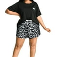 thumbnail image 1 of TWINNIS Women's Plus Size Short Sleeve Pajamas Set Elastic Waist Loungewear Set, Leopard Print,5XL, 1 of 8