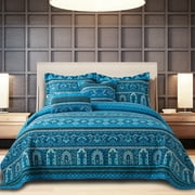 https://i5.walmartimages.com/seo/TWINRUN-Queen-Cotton-Quilts-Bedding-Sets-Pillow-Shams-Lightweight-Bedspread-Coverlet-Summer-Reversible-Bohemian-Quilt-Sets-Teal-Blue-Size_60456af9-2eb9-46f5-9115-5dd8638a11d7.c5a7abafd594412a0a335866c1e770f8.jpeg?odnWidth=180&odnHeight=180&odnBg=ffffff