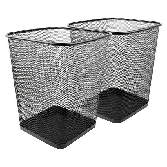 TWINS CHA & SAL Square Black Trash Can