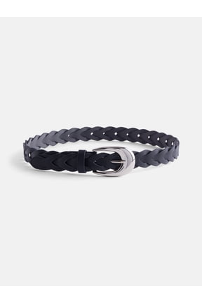 Women's Twisted Braid Belt, Black