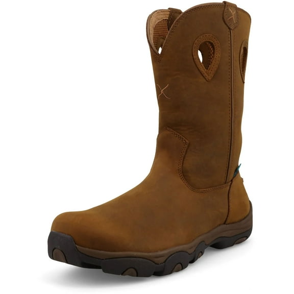 TWISTED X Adult Male 11in Pull On Distressed Saddle Hiker Boots, Size: 10.5, Width: M