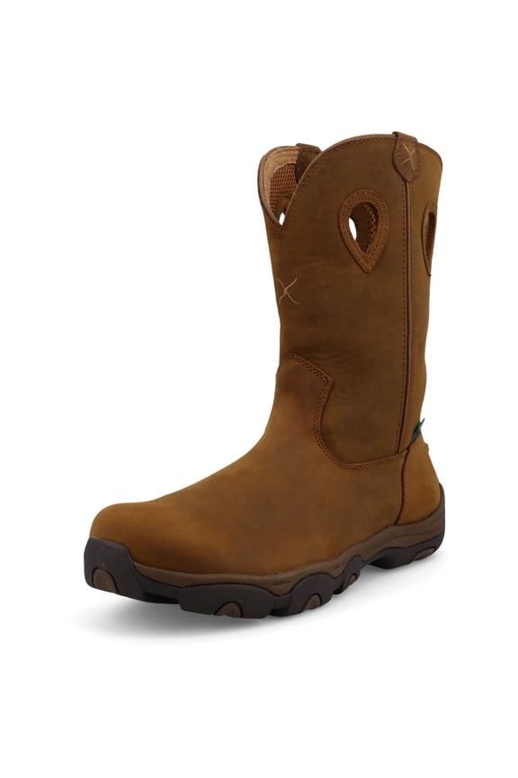 Adult Male 11in Pull On Distressed Saddle Hiker Boots, Size: 12, Width: W