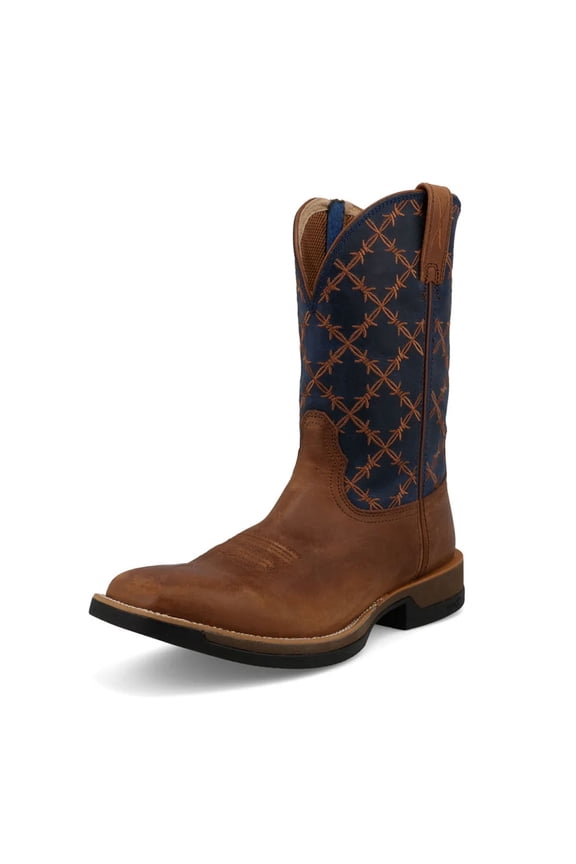 Adult Male 11in Tech X Saddle and True Blue Western Boots, Size: 9.5, Width: EE