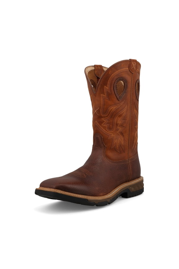 Adult Male 12in Western Ginger/Rust Work Boots, Size: 10, Width: EE