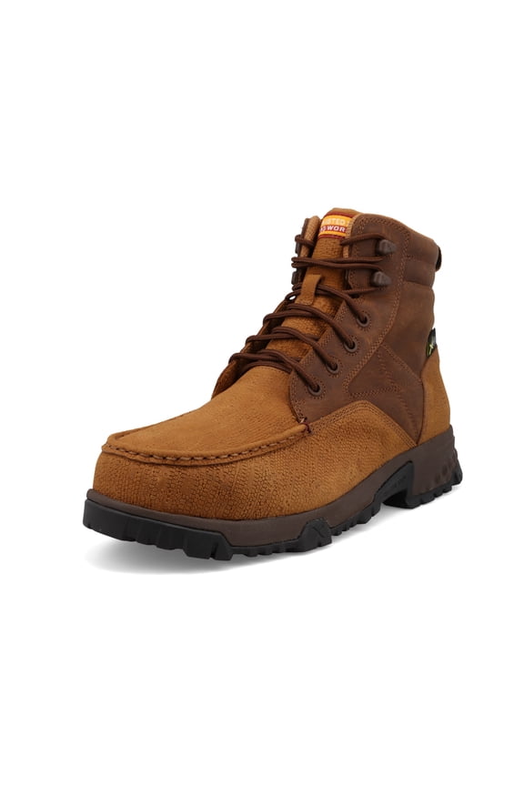 Men's 6in Work Boots, Color: Amber Brown & Distressed Saddle, Size: 10.5, Width: W