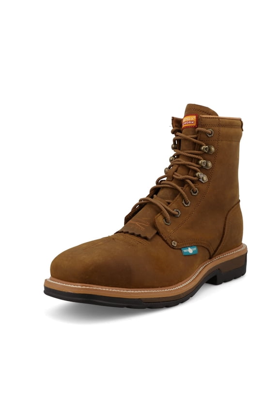 Adult Male 8in Lacer Distressed Saddle Work Boots, Size: 10.5, Width: D