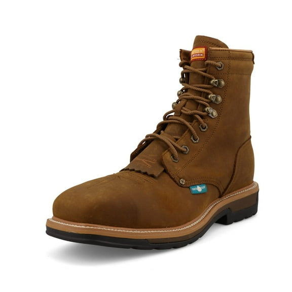 TWISTED X Adult Male 8in Lacer Distressed Saddle Work Boots, Size: 12, Width: D