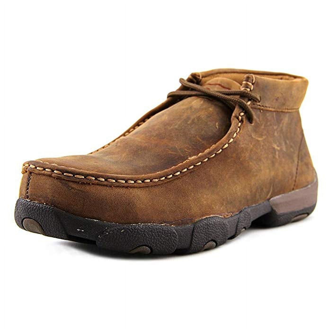 Men's Peanut Genuine Leather Steel Toe Work Moccasins