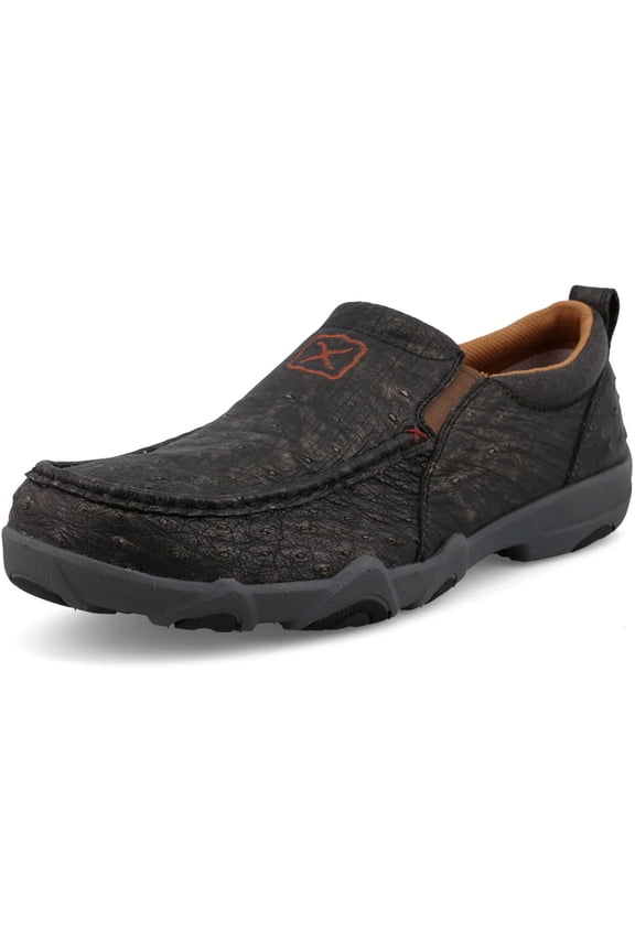 Adult Male Slip-On UltraLite X Driving Moc, Color: Iron Gray Ostrich, Size: 11.5, Width: M