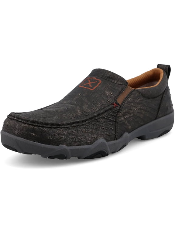 Adult Male Slip-On UltraLite X Driving Moc, Color: Iron Gray Ostrich, Size: 9.5, Width: W