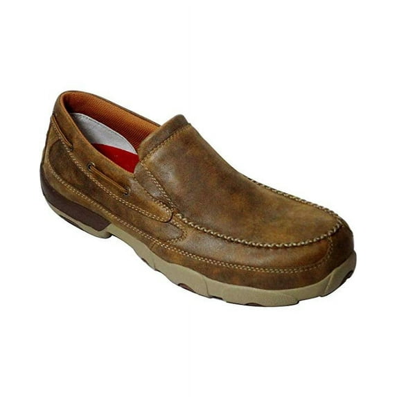 TWISTED X Adult Male Slip-On Driving Moccasins, Color: Bomber, Size: 12, Width: M