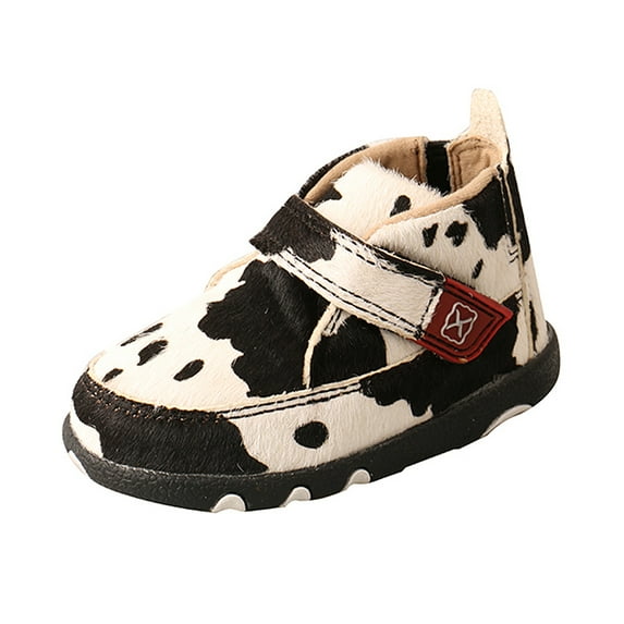 TWISTED X Infant Unisex Chukka Driving Moccasins, Color: White/Black, Size: 8, Width: M