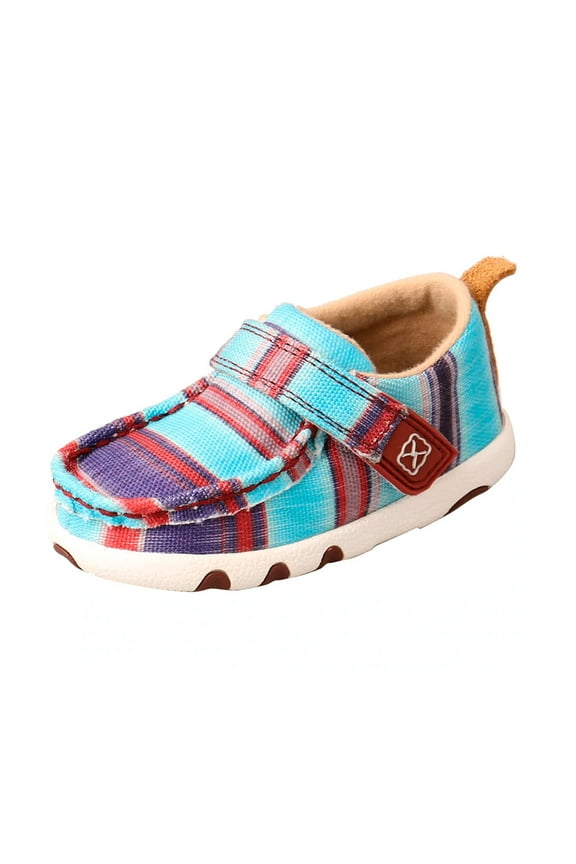 Infant Unisex Hooey Driving Moccasins, Color: Blue Multi, Size: 7, Width: M