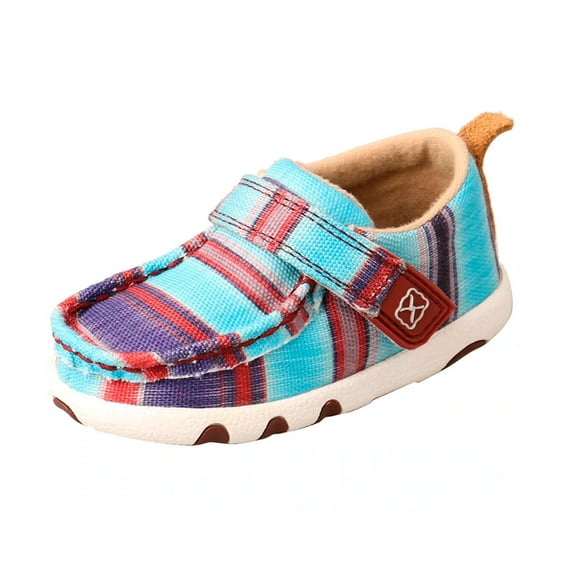 TWISTED X Infant Unisex Hooey Driving Moccasins, Color: Blue Multi, Size: 7, Width: M
